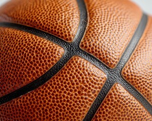 Obraz premium Deflated Ball. Closeup of White Basketball Ball on Orange Background