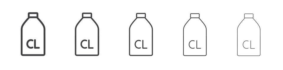 liquid Chlorine chemical icon Line graphics illustration symbol