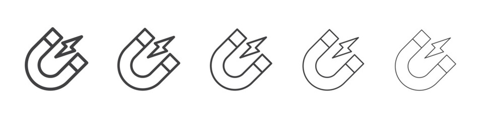 Magnet icon Line graphics illustration symbol