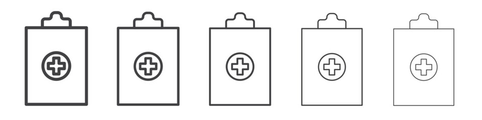 Medical report icon Line graphics illustration symbol