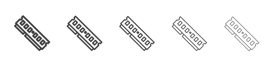 memory, ram icon Line graphics illustration symbol