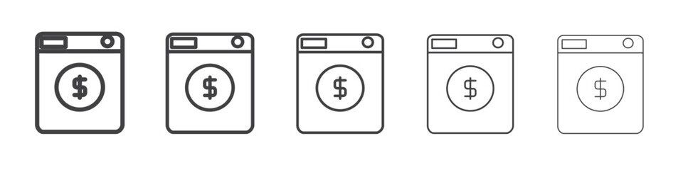 Money laundering icon Line graphics illustration symbol