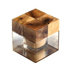 Luxury Wooden Cube Skincare Cream Jar

