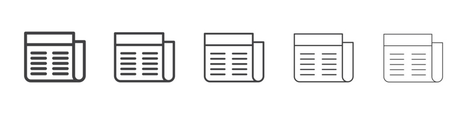 Newspaper icon Line graphics illustration symbol