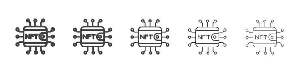 NFT wallet icon Line graphics illustration symbol
