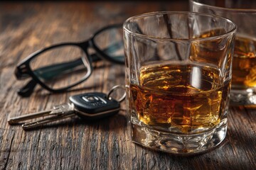 Dwi: Nailing the Law on Drunk Driving. Alcohol, Driver, and Car Crime Concept