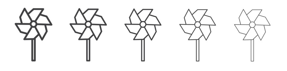 paper Windmill icon Line graphics illustration symbol