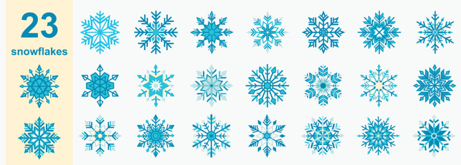 A set of snowflakes for design. Holiday and party concept.