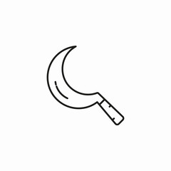 curved blade sickle icon sign vector
