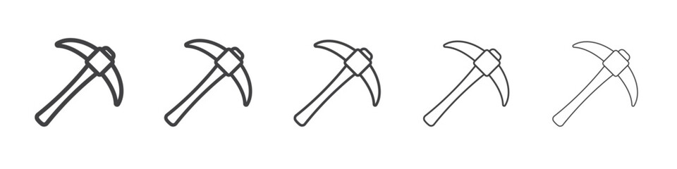 pickaxe icon Line graphics illustration symbol