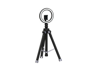 Ring Light with Tripod for Photography and Video Recording icon 3d rendering illustration