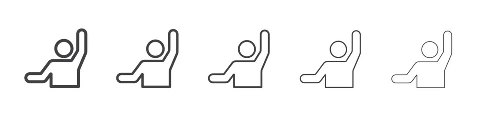 Raised Hand icon Line graphics illustration symbol