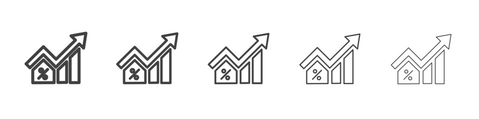 Rate for mortgage icon Line graphics illustration symbol