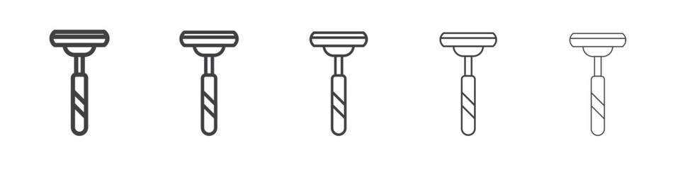 Razor blade icon Line graphics illustration symbol