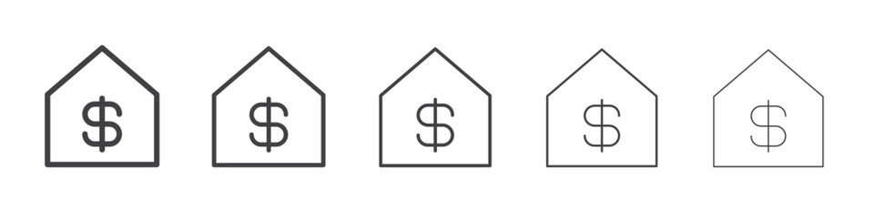 Real estate auction icon Line graphics illustration symbol