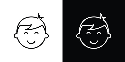 Child face icon logo element. Vector illustration. EPS10