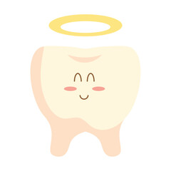 Cute Angel Tooth Cartoon Character Illustration