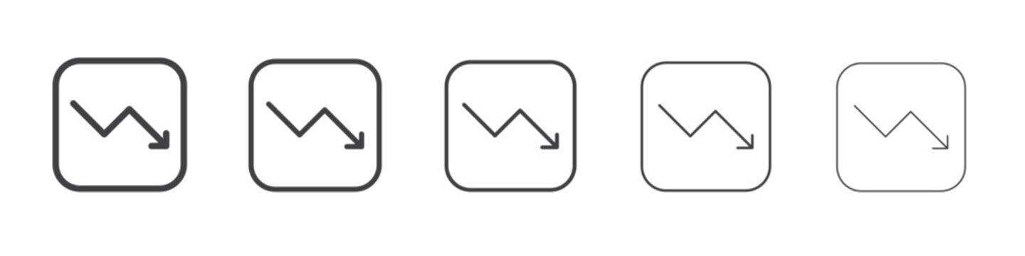 red Down arrow icon Line graphics illustration symbol