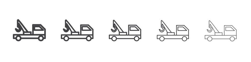 rescue truck basket icon Line graphics illustration symbol