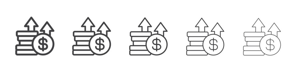 Rise price icon Line graphics illustration symbol
