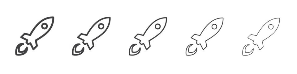 Rocket icon Line graphics illustration symbol
