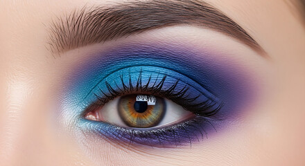 Obraz premium Eye Makeup: Vibrant Blues and Purples