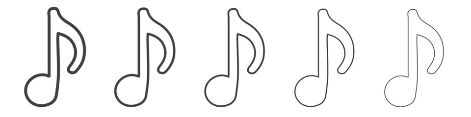 semiquaver note icon Line graphics illustration symbol