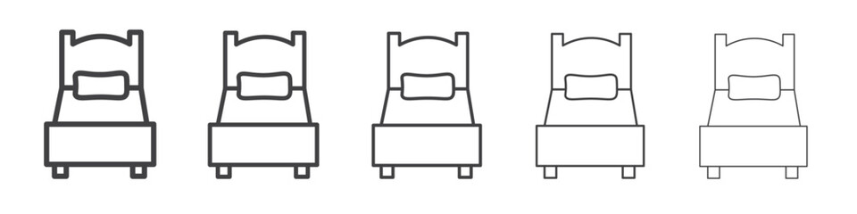 Single bed icon Line graphics illustration symbol