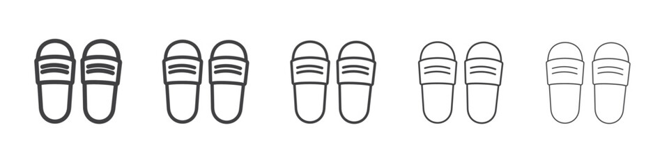 Slippers icon Line graphics illustration symbol