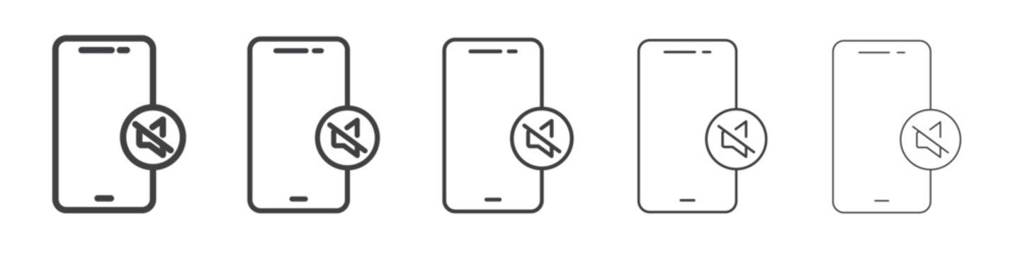 silent phone icon Line graphics illustration symbol