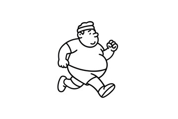 Hand drawn illustrations plus size individuals engaged in sport or fitness activities