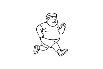 Hand drawn illustrations plus size individuals engaged in sport or fitness activities