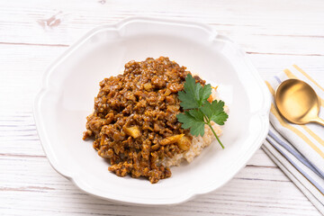 キーマカレー（玄米ごはん）