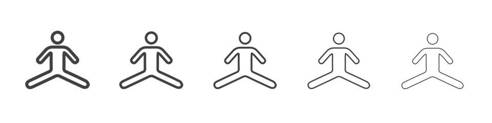 Split legs exercise icon Line graphics illustration symbol