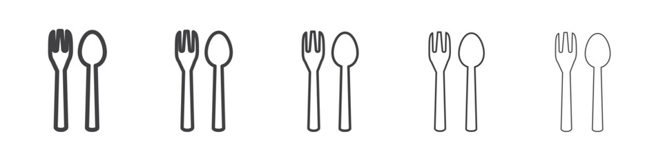 spoon and fork icon Line graphics illustration symbol