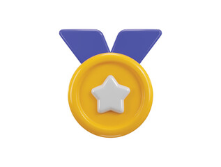 Star badge icon 3d render concept of reword badge for winner icon vector illustration