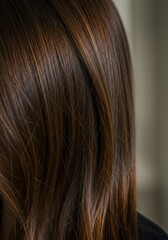 Naklejka premium Luxurious Long Brown Hair Texture