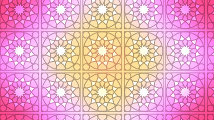 Abstract illustration patterns mosaic background with doble UHD 4K resolution to possible use with animation.
