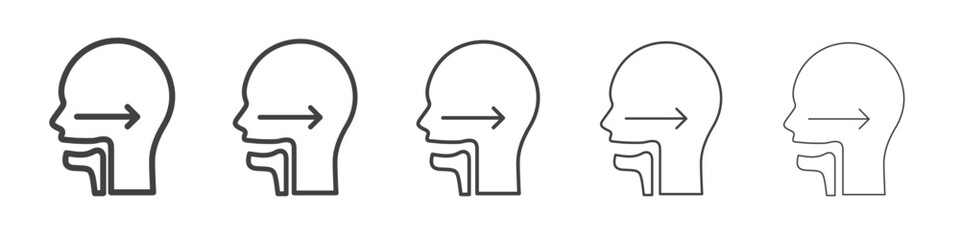 Swallowing reflex icon Line graphics illustration symbol