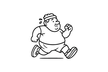Hand drawn illustrations plus size individuals engaged in sport or fitness activities