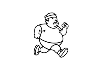 Hand drawn illustrations plus size individuals engaged in sport or fitness activities