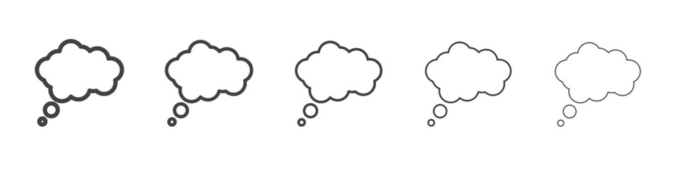 Thinking bubble icon Line graphics illustration symbol
