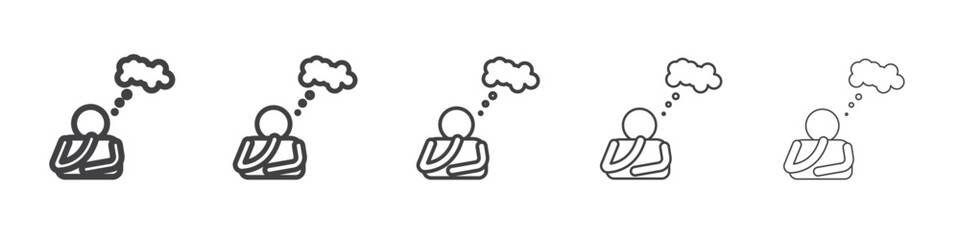 Thinking icon Line graphics illustration symbol