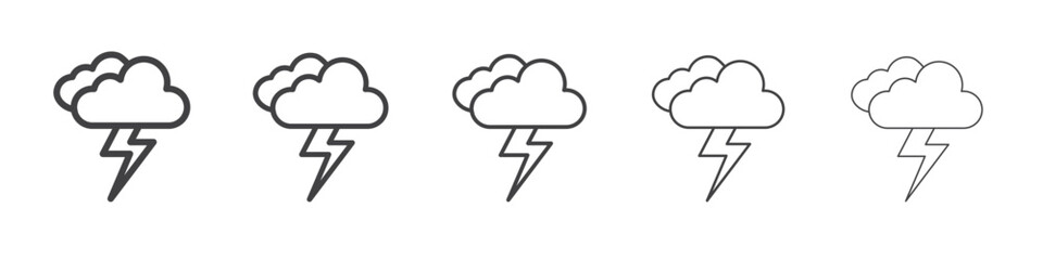 Thunder lightning icon Line graphics illustration symbol