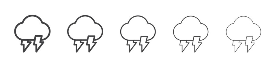 Thunder lightning icon Line graphics illustration symbol