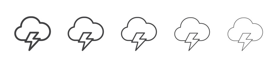 Thunder lightning icon Line graphics illustration symbol