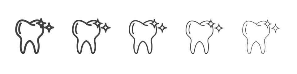 tooth cleaning icon Line graphics illustration symbol