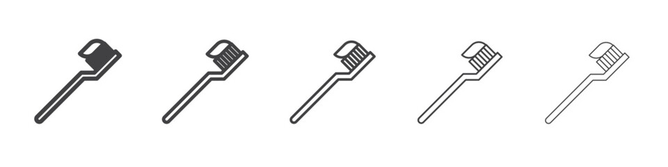 tooth brush icon Line graphics illustration symbol