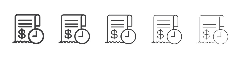Transaction history icon Line graphics illustration symbol