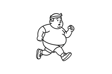 Hand drawn illustrations plus size individuals engaged in sport or fitness activities